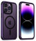 MobNano Magnetic Case For iPhone 14 Pro Max, [Support MagSafe Wireless Charging] Silicone Shockproof Bumper hard Transparent Outdoor Football Phone 14 Pro Max Cover - Purple/Black