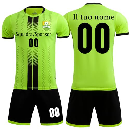 OPUTWDF Maglia Personalizzabile Calcio per Bambini e Adulti Maglietta e Pantaloncini da Calcio Calcio Jersey Completo da Calcio Bambino e Adulto