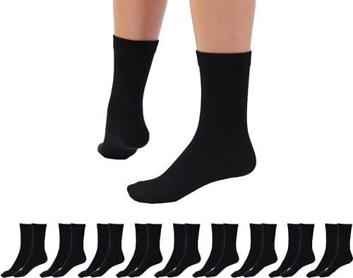 Betz 10|20|30 Paar Socken Damen und Herren – Baumwolle mit Komfortbund ohne drückende Naht – Classic – Größen 35 – 50 Farben Schwarz Weiß Grau