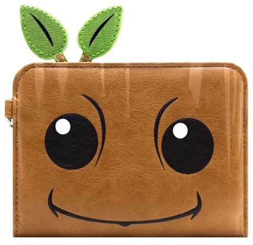 I Am Groot Guardians of The Galaxy Held Nahaufnahme Portemonnaie Clutch Münzfach & Kartenhalter, Braun