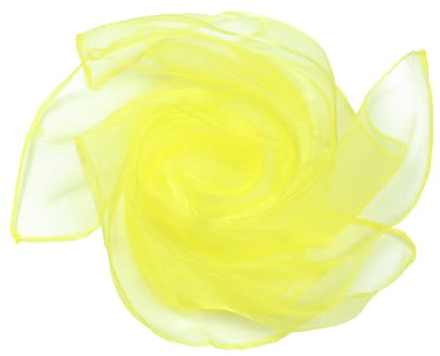 Whakano 10 Stück Square Jongliertücher Seidentücher Chiffontücher,Performance Tanztücher,Gymnastiktücher Jonglier Tücher Schals für Tanzen,Jonglieren,Sensorisches,Tanztücher,45cm,Gelb