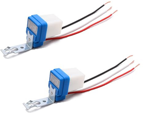 YOUNLEN AC/DC 12V 10A Automático Auto On Off,Sensor de luz fotointerruptor,sensor interruptor crepuscular exterior(2 Piezas)