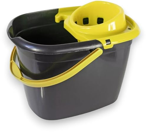 Generic Robert Scott Recycled Great British Mop Bucket and Wringer 14 Litres - Colour Coded, Environmentally Sustainable, Easy Pouring. For General and Small Area Cleaning. (Yellow), 104888RS