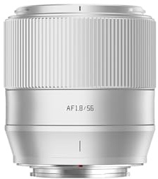 TTArtisan 56 mm F1.8 Autofokus AF Objektiv mit Metallgehäuse, kompatibel mit Nikon Z-Mount, Silber