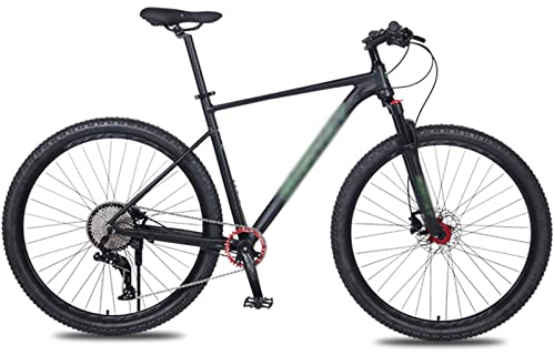 HJBFVXV Mountainbikes Frame Aluminum Alloy Mountain Bike Bicycle Double Oil Brake Front; Rear Quick Release Lmitation Carbon(Color:Black)
