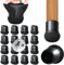 Premium 32 Stück Stuhlbeinkappen Rund, Filzgleiter, Stuhlbeinschoner, Schutzkappen mit Filz für Stuhlbeine | Möbelgleiter Set für 8 Stühle | Silikon Gleiter Stuhlbeinsocken Ø 14-19 mm, Schwarz
