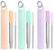 Tanhala Metal Reusable Travel Drinking Straw - 3 Pack Collapsible Stainless Steel Straws with Cleaning Brush & Silicone Tips Portable Telescopic Drinking Straws with Storage Case & Keychain Ring 3P3