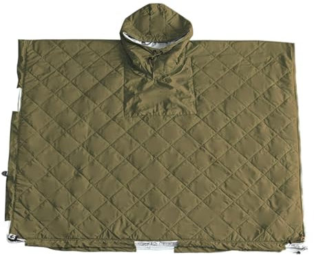 Wearable Sleeping Bag Poncho, Comfortable Insulated Winter Poncho, Hooded Blanket for Camping, Protective Outdoor Sleeping Bag 90.55x55.12 for Adult, Camping, Outdoor (Camels, Light Blue)