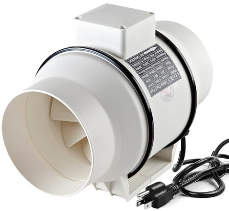 LEOKV Pipe Fan, 6 Inch Inline Duct Fan, 560 CFM High Efficiency Air Fan for Duct Ventilation, Bathroom, Kitchen, Tent, Wind is