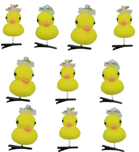 Enten-Haarspange mit Stoffblumen-Cartoon-Haarnadel, lustiges und einzigartiges Haar-Accessoire, modisches Haarteil für Erwachsene und Kinder