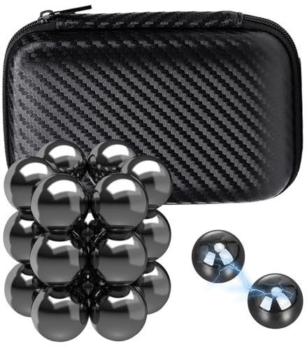 18 Stück Schwarz Magnetsteine, Magnetwürfel für Whiteboard, Kühlschrank, Büro, Anti-Stress Magnete für Erwachsene, Magnetisch Schach Spiel, Geschenkidee, 20mm Magnetkugeln gegen Stress & Langeweile