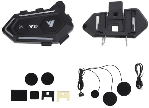 MechKit Motorrad Bluetooth Headset, Bluetooth 5.3 Motorrad Helm Headset IPX6 Wasserdicht USB Type C Motorradhelm Bluetooth Kopfhörer Lautsprecher für Alle Helme