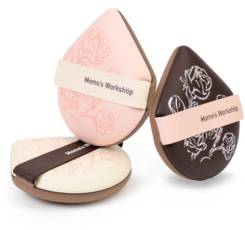 Momo's Workshop Make-up-Schwamm Rose Collection, wiederverwendbarer Foundation-Schwamm Geego Puff 3-Farben-Set