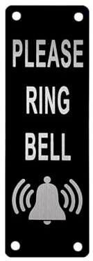 Please Ring The Bell Sign,50 * 150mm Ring Doorbell Sticker With Self-Adhesive and Pre-Drilled Holes,Black Metal Aluminium Rings Doorbell Sign,Door Signs Personalized for Door Office Business Outdoor