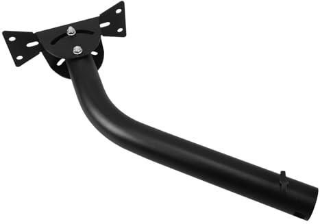 WOONEKY Outdoor Portable Adjustable Weather Station Mounting Pole Kit Pole Adapter and J Shaped TV Antenna Mount Brackets for Wall Roof RV Black