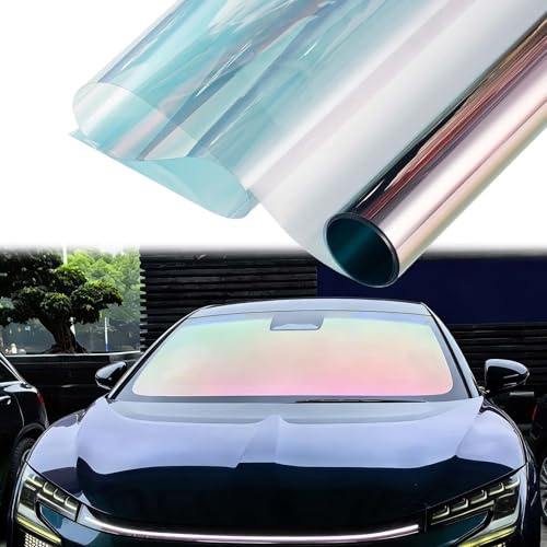 XhuangTech Film teinté rouge pour fenêtre de voiture, 80 % VLT caméléon, film solaire anti-reflets, 99 % anti-UV, rejet de la chaleur, protection UV, film teinté pour pare-brise/fenêtre latérale (50 x