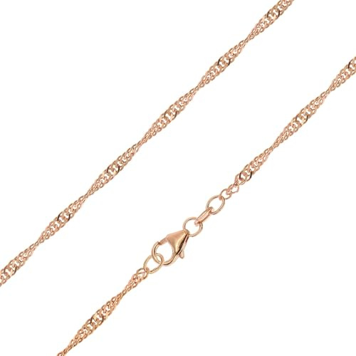 trendor Damen-Halskette 925 Silber Rosé Vergoldet Singapur-Collier 21234-45