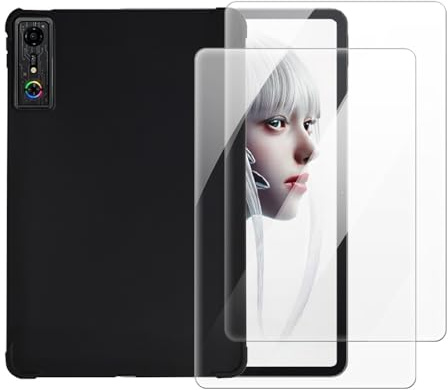 OAGELIM 2 en 1 Coque et Protecteur d'Écran Compatible avec Zte Nubia Red Magic Gaming Tablet Pro 10.9 2024 Housse Protectrice avec Verre Trempé(Noir)