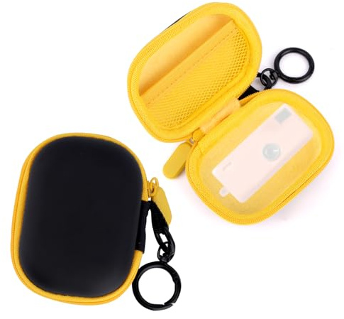 Fukaisu Mini Digital Camera Storage Bag with Hook, Black Hard Shell Protective Carrying Case Small Portable Storage Bag for Kodak Charmera Camera