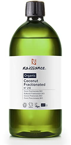 Naissance Fraktioniertes Kokosöl BIO (Nr. 218) - 870ml - BIO Zertifiziert, Fraktioniert, Flüssig Kokosöl für Haut, Kosmetik, Ätherische Öle