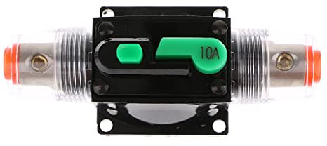 Sharplace Dispositif De Protection du Système d'alimentation De Voiture 10A SafeCircuit, Réarmement Manuel, Étanche, 12V/24V/32V, Porte-Fusible Protecteur pour Autoradio
