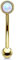 Tapsi´s Coolbodyart® Augenbrauen Curved Piercing Chirurgenstahl 316L Gold Länge 6mm Opal Weiß