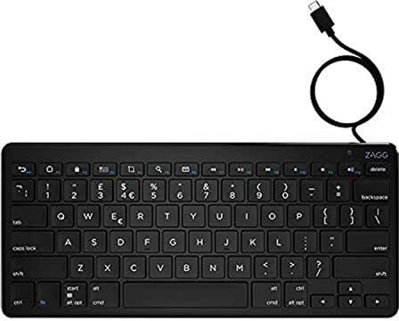 ZAGG USB-C Wired Keyboard, Full-Sized Keys, Universal, (Black), (English UK)
