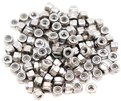 binifiMux selbstsichernde Hutmuttern Schraubenmuttern aus 304 Edelstahl, M2 x 0,4 mm, 100 Stück