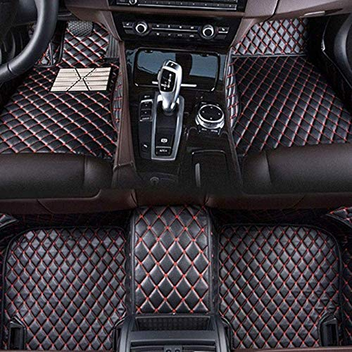 Muchkey Auto Fussmatten Fußmatten Set für BMW 3er F30 F31 F35 2013 2014 2015 2016 2017 Allwetter Matte Wasserdicht Automatten Zubehör Schwarz Rot