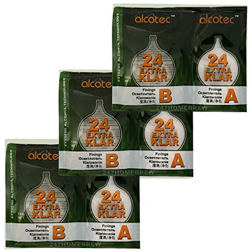 3X Alcotec Extra Klar 24hr Finings Super TurboKlar 135g for 25L Homebrew