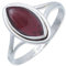mantraroma Damen Ring Silber mit Stein Granat Edelstein rot schlicht groß modern