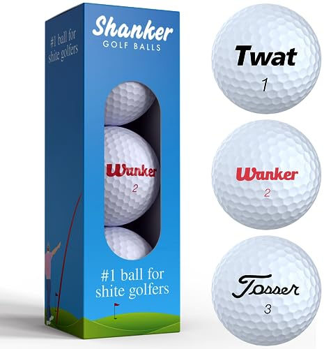 Shanker Golf Balls - Rude Branded Horrible Balls - Funny Joke Gift for Golfers (Sleeve of 3, Novelty, Playing Quality)