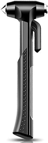 1 confezione di martello di sicurezza, strumento di fuga di emergenza con frangivetro e taglierina per cintura di sicurezza, kit di sopravvivenza salvavita Nero