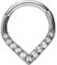PIERCINGLINE Chirurgenstahl Clicker SPITZ + 11 EINGEFASSTE KRISTALLE Piercing Ring Nase Septum Ohr Helix Tragus Silberfarben