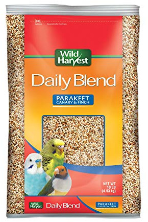 Wild Harvest Daily Blend Nutrition Diet for Parakeet, Canary and Finch 10 Pounds, Orange flavour