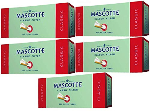 200-2000 x MASCOTTE CLASSIC Filter TUBES Tips Paper Smoking Cigarette Rolling Filling Tobacco UK FREE P&P (1000 x MASCOTTE CLASSIC FILTER TUBES)