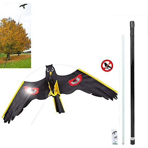 Vogelschutz Scarer Drachen Mit 5m / 7m Teleskopstange, Vogelschutz Falke Drachen Verteidiger FüR Hinterhof Rasen Bauernhof SchüTzen