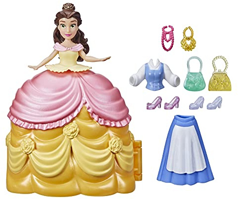 Disney Hasbro Princess Secret Styles, Fashion Surprise Belle, Mini Doll Playset mit Kleidung und Zubehör, Spielzeug für Mädchen ab 4 Jahren