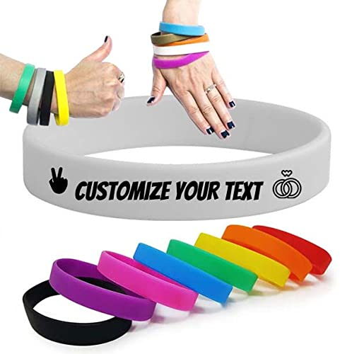 Temeite Kautschukarmband, 100% umweltfreundliches Silikonmaterial, Trendy und Design, Geeignet für alle Altersgruppen, Regenbogen-Silikonarmband, Personalisiertes Armband (Farbe: Grau)