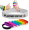 Temeite Kautschukarmband, 100% umweltfreundliches Silikonmaterial, Trendy und Design, Geeignet für alle Altersgruppen, Regenbogen-Silikonarmband, Personalisiertes Armband (Farbe: Grau)