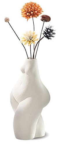 Weibliche Körpervase Deko Vase Weiß Keramik Vase Pampasgras Blumenvase Menschliches Körper Blumenvase,Blumen Handmade kleine vasen Dekoration Ornamente