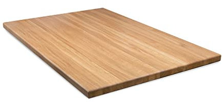 Rikmani Massivholzplatte Eiche Tischplatte Naturholz Esstisch Schreibtisch Arbeitsplatte Küche Eichenplatte Massiv Holzbrett Schreibtischplatte Holzplatte 100x70x3 cm hell (abgerundet)