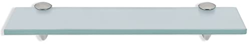 Jiubiaz Glasablage Glasregal, Wandregal Mattglas mit 8mm ESG Sicherheitsglas und Halterung, perfekt geeignet als Duschregal/Badablage für Bad, Küchen,Balkon, Verschiedene Größen (20x10x0.8 cm)