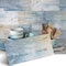 Alwayspon Piastrelle adesive in vinile per pavimenti e pareti, antiscivolo, con retro adesivo, per cucina, bagno, autoadesive, in PVC, per fai da te, legno blu costiero, 30 x 15 cm, set da 12 pezzi