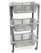 GEEZY 3 Tier Vegetable Trolley, Kitchen Trolley Basket On Wheels Fruit and Veg Kitchen Bathroom Children’s Room Office Movable Organiser Well Ventilated Basket Household Storage Rack