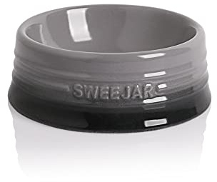Sweejar Gradient Dog Bowl, Ceramic Dog Food Dish for Puppy and Kitten, Porcelain Pet Bowl for Food and Water 8 oz (Gradient Grey)