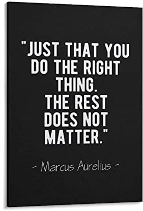 Poster mit Aufschrift Do The Right Thing Marcus Aurelius, Stoic-Zitat, Kunstdruck, Wandbild, Poster, zum Aufhängen, Familiendekoration, 60 x 90 cm