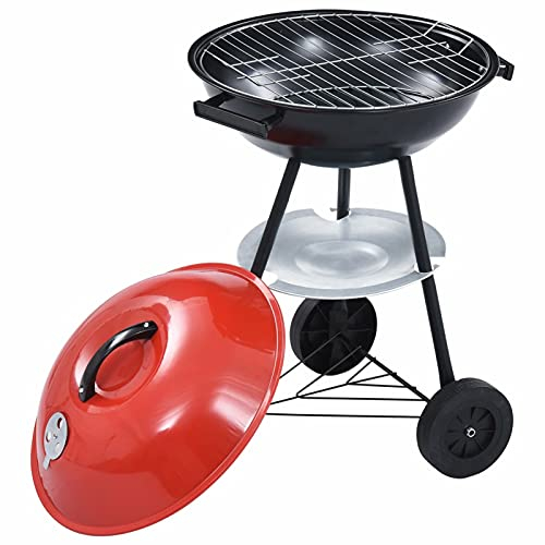 Susany XXL Holzkohle Kugelgrill Grillpartys mit Rädern Tragbar Campinggrill Rundgrill Grill BBQ Standgrill Holzkohlegrill Smoker Gartengrill Grillwagen BBQ Barbecue,XXL-Grill mit großer Grillfläche