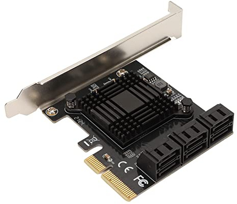 PCIE zu SATA 3.0 Erweiterungskarte, 6 Ports SATA Controller Erweiterungskarten mit 6 Gbit/s Übertragungsrate PCI E zu SATA 3.0 Adapter Kompatibel mit 4X 8X 16X