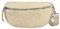 Made in Italy Damen Leder Gürteltasche Crossbody Teddyfell Bauchtasche Hüfttasche Kunstfell Umhängetasche Brusttasche Crossover Bodybag Schultertasche Handytasche Teddy Pelz Fell Plüsch Beige